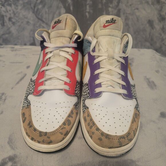Nike Dunk Low SE Size Woman’s 8 Safari Mix Multicolor Sneakers Shoes - Picture 3 of 10
